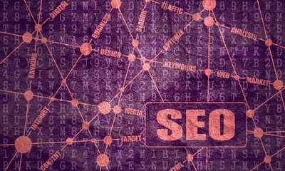 Wall Mural - seo words cloud business and technology concept