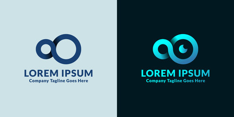 infinity shape logo with iris eye, usable logo for business, technology, health, medical.