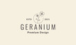 lines geranium flower logo symbol vector icon illustration graphic design