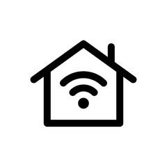 Aufkleber - Smart home with wifi icon vector isolated on white