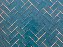 Vibrant Turquoise Blue Tiles On A Wall Of A Building Sydney NSW Australia