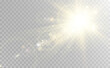 © NAUM - Special lens flash, light effect. The flash flashes rays and searchlight. illust.White glowing light. Beautiful star Light from the rays. The sun is backlit. Bright beautiful star. Sunlight. Glare.