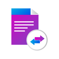 file icon. file with data transfer icon. gradient style vector icon