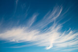 Fototapeta  - White Cirrostratus Clouds On Blue Sky.