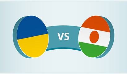 Sticker - Ukraine versus Niger, team sports competition concept.