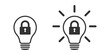 © Andrii - Patented solution. A light bulb with a lock. Illustration. Isolated on a white background.