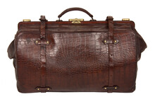 Vintage Crocodile Skin Style Leather Gladstone Bag C.1920