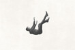 canvas print picture - illustration of man falling from the sky, minimal concept