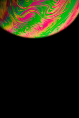 Wall Mural - Bubble abstract. Globe planet earth in galaxy universe space with sun on black background. Comet, asteroid, meteorite in fantasy galaxy.