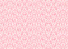 Chinese Pattern, Oriental Background, Pink Japanese Waves.