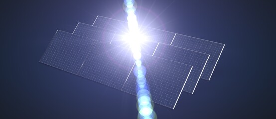 Power using renewable solar energy with sun.3d