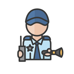 Wall Mural - Male safeguard avatar. Man working. Profile user, person. People icon. Vector illustration