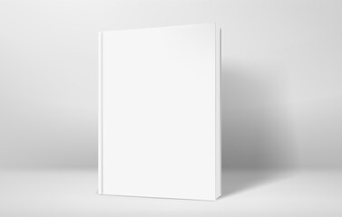 Poster - Closed book with hardcover in bright interior vector mockup