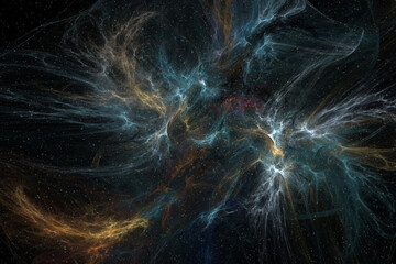 Wall Mural - an atmospheric fantasy concept. of glowing alien clouds in a space.
