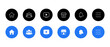 Icon Set in Facebook. Home, Group, Watch, Marketplace, Notification, and Menu