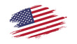 Patriotic of United States of America flag in brush stroke effect on white background