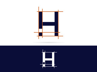 Wall Mural - Letter H architecture logo design. Vector combination of construction and letter