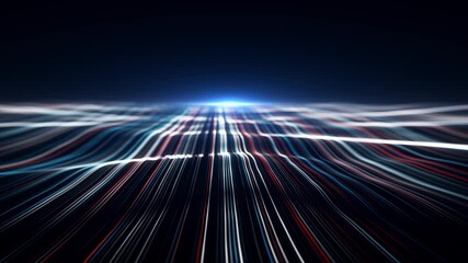 Wall Mural - abstract flowing particle lines data concept background loop/ 4k animation of an abstract technology