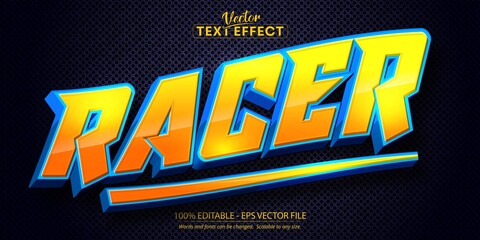 Wall Mural - Racer text, cartoon style editable text effect