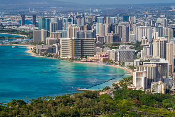 Waikiki beach - view from Diamond Head (Honolulu, Hawaii)