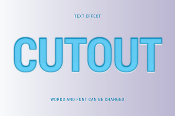 Wall Mural - blue cutout text effect illustration isolated on transparent background editable vector image