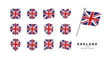 British Flag Icon Set Vector Illustration