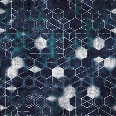 Seamless grungy hexagon pattern isometric geometry net print. High quality illustration. Minimal tech grid layout. Detailed intricate trendy graphic for surface design and print.