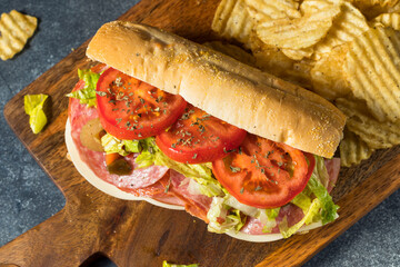 Poster - Homemade Cold Cut Italian Sub Sandwich