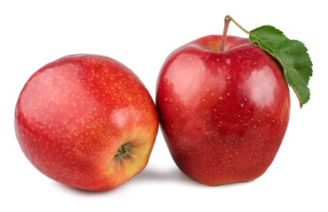 Red apples isolated on white background