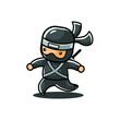 © fzr design - cartoon little black ninja run