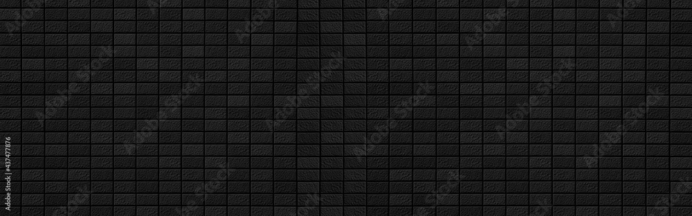 Panorama of Modern black brick wall texture for background Stock ...