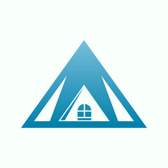 Wall Mural - Triangle Real Estate Logo Design Shape.