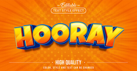 Editable text style effect - Fun Hooray text style theme.