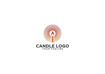 Candle logo vector illustration design in white background