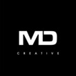 MD Letter Initial Logo Design Template Vector Illustration