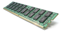 DDR Ram Computer Memory Module Isolated On White.