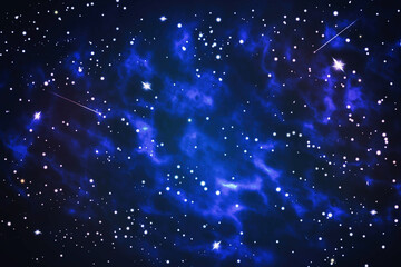 Wall Mural - Beautiful starry sky with blue nebula and highlights. Space
