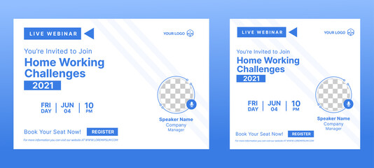 Canvas Print - business conference live webinar banner invitation and social media post template. business webinar 