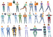 Exoskeleton icons set. Cartoon set of exoskeleton vector icons for web design