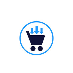 Sticker - purchase order, commerce vector icon on white