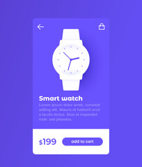 Poster - e-commerce and shopping mobile app design, buy smart watch online