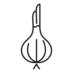 Sticker - Fresh onion icon, outline style