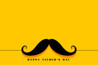 minimalist happy fathers day mustache yellow background