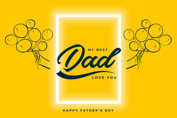 happy fathers day beautiful yellow background