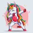 Cute Dabbing Unicorn, funny unicorn doing dabbing dance, Dab movement