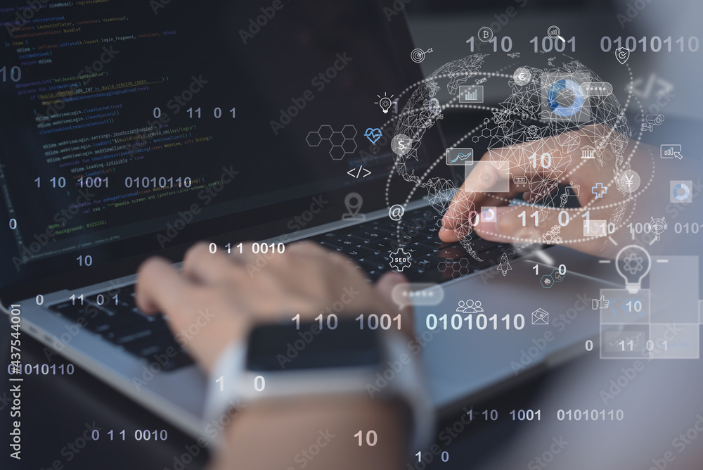 Digital software technology devlelopment concept, AI artificial ...
