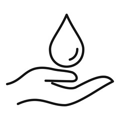 Canvas Print - Essential oils hand drop icon, outline style