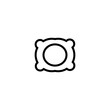 © Eli - Pillow line icon. Simple style furniture company big sale poster background symbol. Logo design element. T-shirt printing. Vector for sticker.