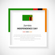 Abstract Zambia flag square frame stock illustration. Creative country frame with text for Independence day of Zambia