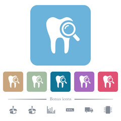 Canvas Print - Dental examination flat icons on color rounded square backgrounds